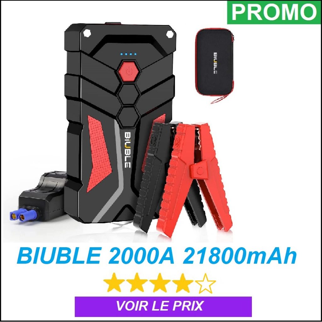 BIUBLE Booster Batterie 2500A 24000mAh Portable Jump Starter (Tout