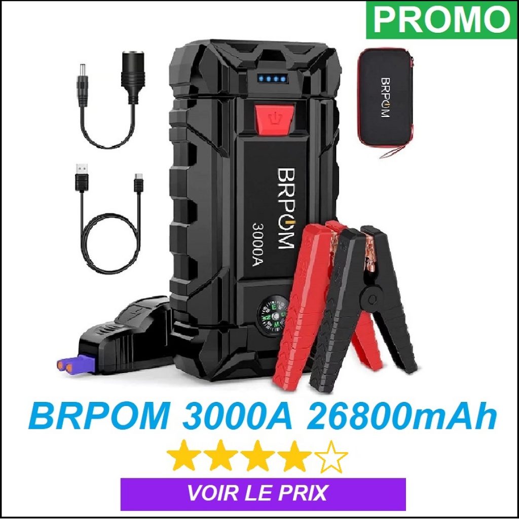 BRPOM Booster Batterie 3000A 26800mAh